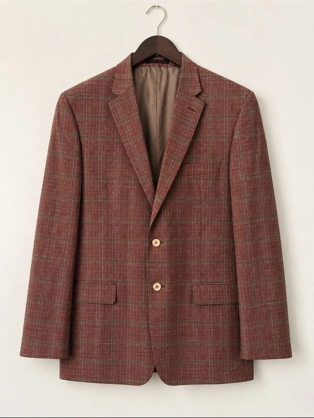 Austin Reed London Men’s 50R Wool Silk Linen Plaid Sport Coat Blazer